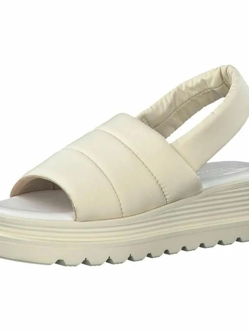 Tamaris Chunky Cream Platform Slingback Sandals